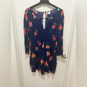 Mimi Chica Navy Dress with Pink and Green Floral